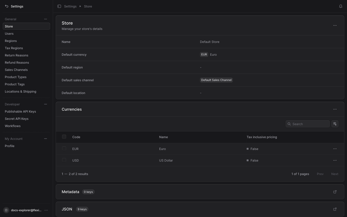 Admin thật — Settings (đầy đủ nhóm cấu hình)